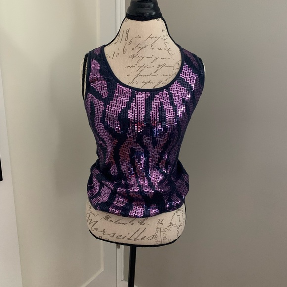 MICHAEL Michael Kors Tops - MICHAEL Michael Kors Purple Sequin Tank Top